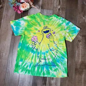 Sesame Street Cookie Monster Tie Dye Women's T-Shirt Size Small NWOT
